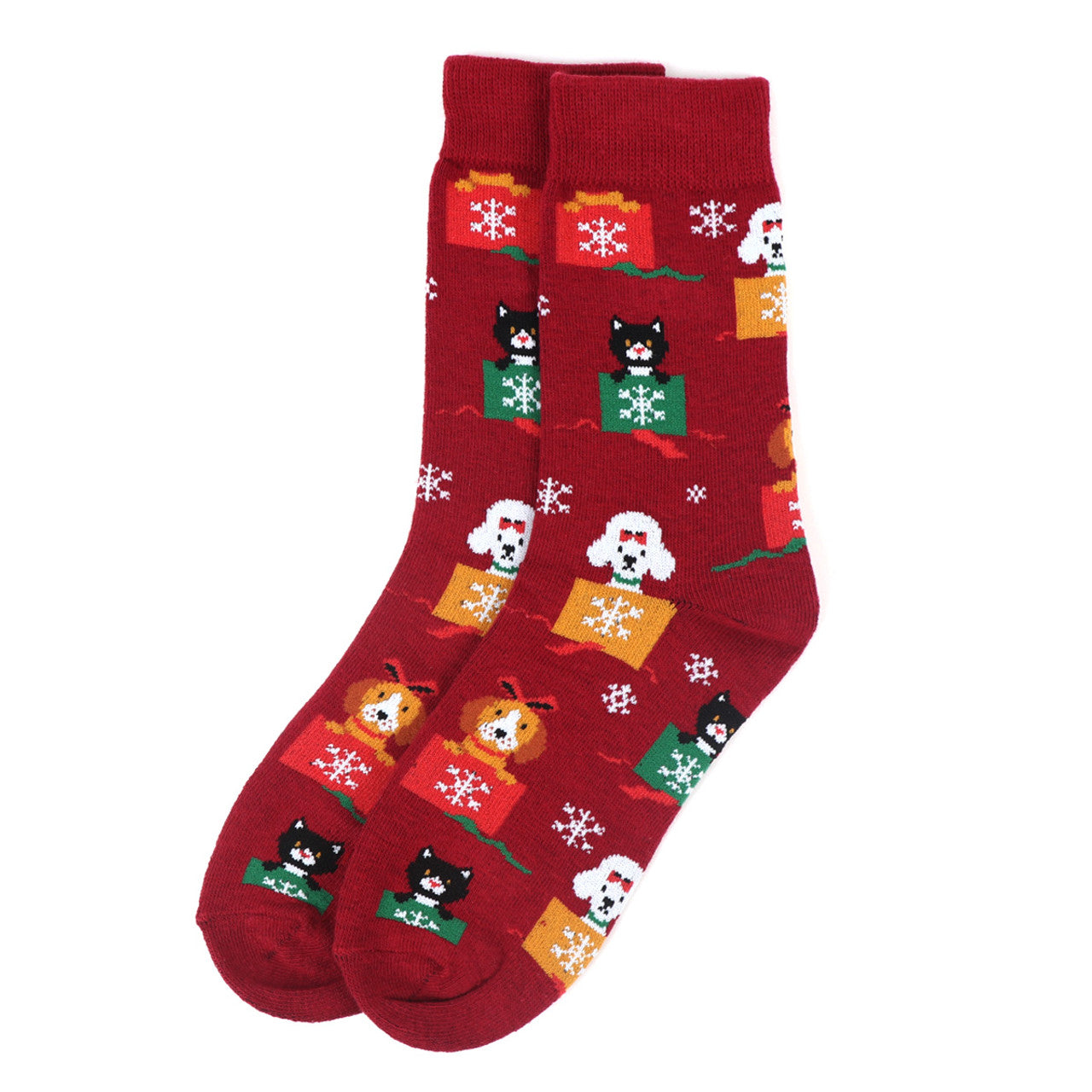 Women's Cat and Dog Christmas Socks