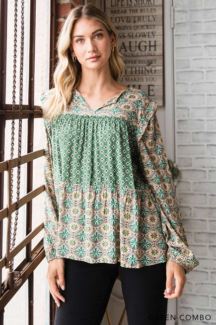 Boho Ethnic Printed Women's Top