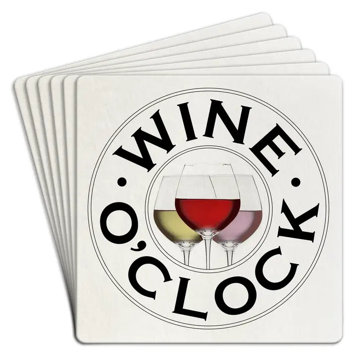 Coaster | Paper 6pk Wine O'clock