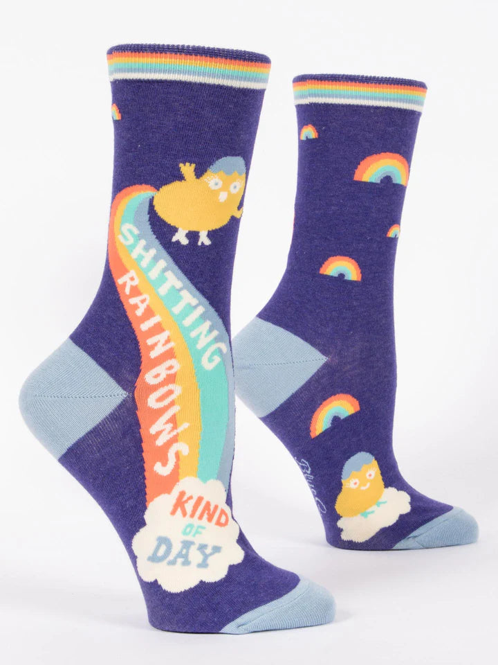 Blue Q Shitting Rainbows Kind of Day W-Crew Socks