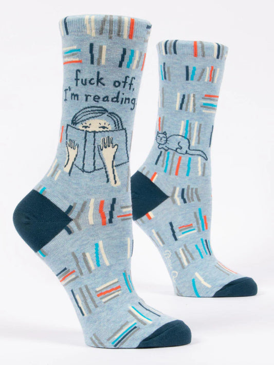 Blue Q Fuck Off, I'm Reading W-Crew Socks