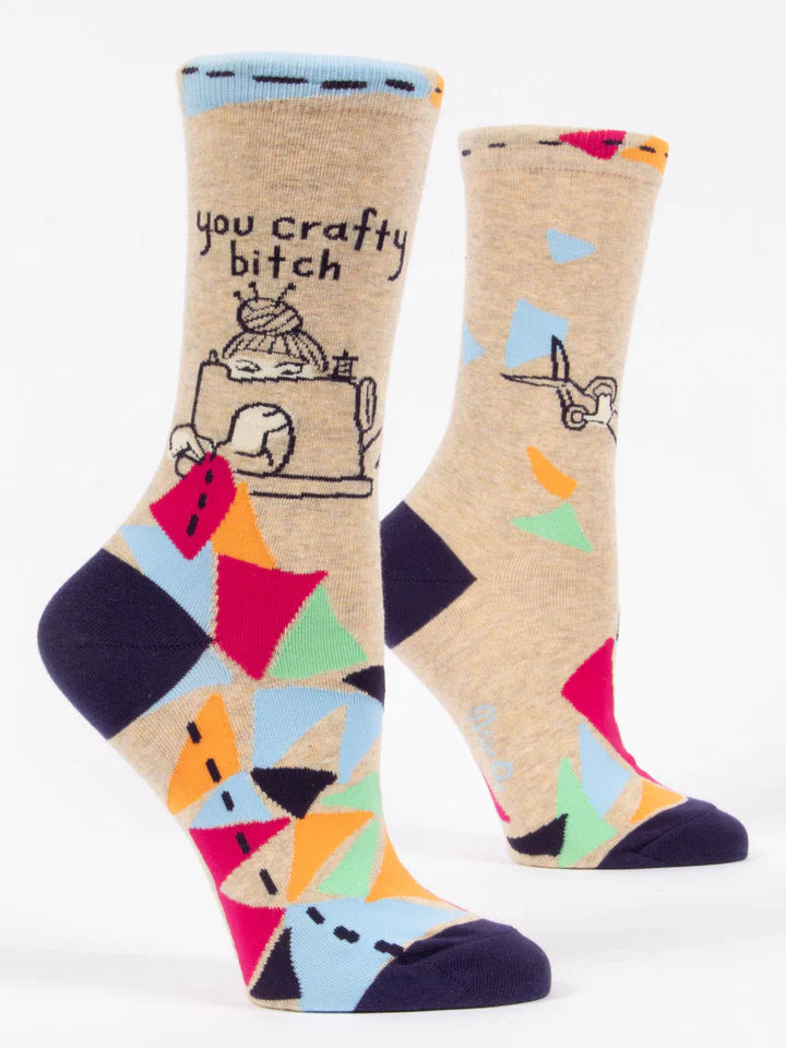 Blue Q You Crafty Bitch W-Crew Socks