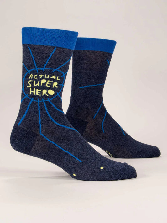 Blue Q Actual Superhero Men's Socks