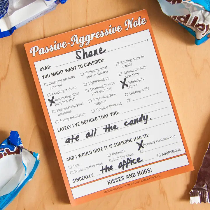 Passive-Aggressive Nifty Note Pad