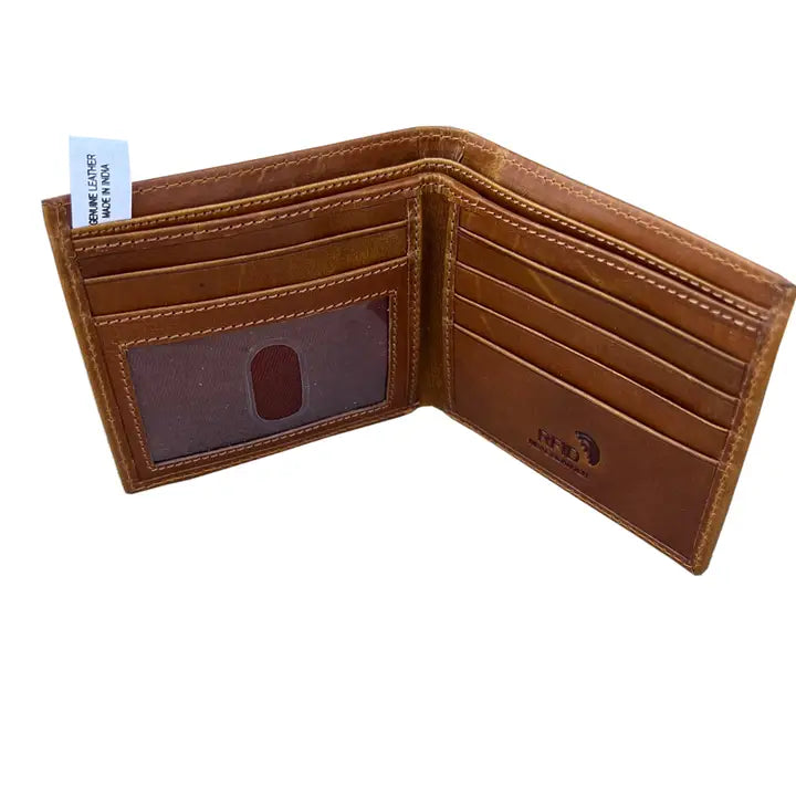 Top Vintage Cowhide Leather Bi-Fold Wallets - 2 Colors