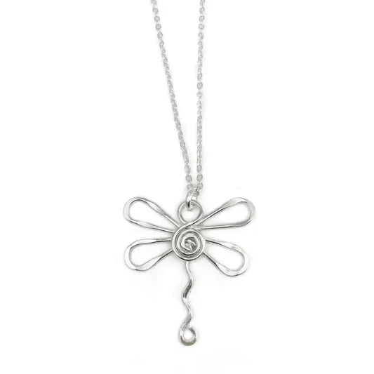 Silver Plated Necklace - Dragonfly