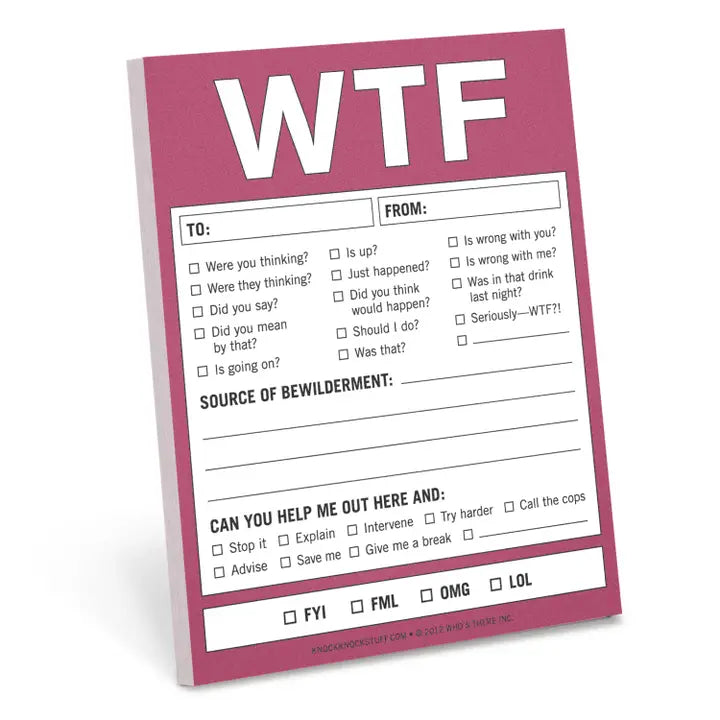 Wtf Nifty Note Pad (Magenta Purple)