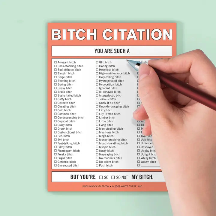 Bitch Citation Nifty Note Pad