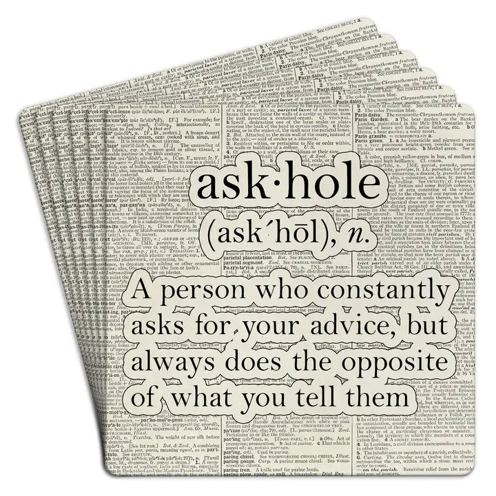 Coaster | Paper 6pk Askhole Definition