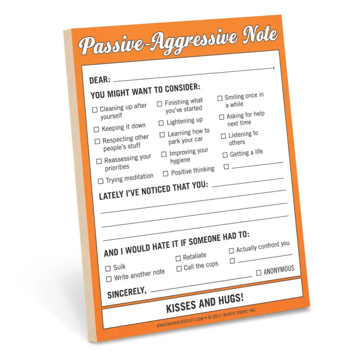 Passive-Aggressive Nifty Note Pad