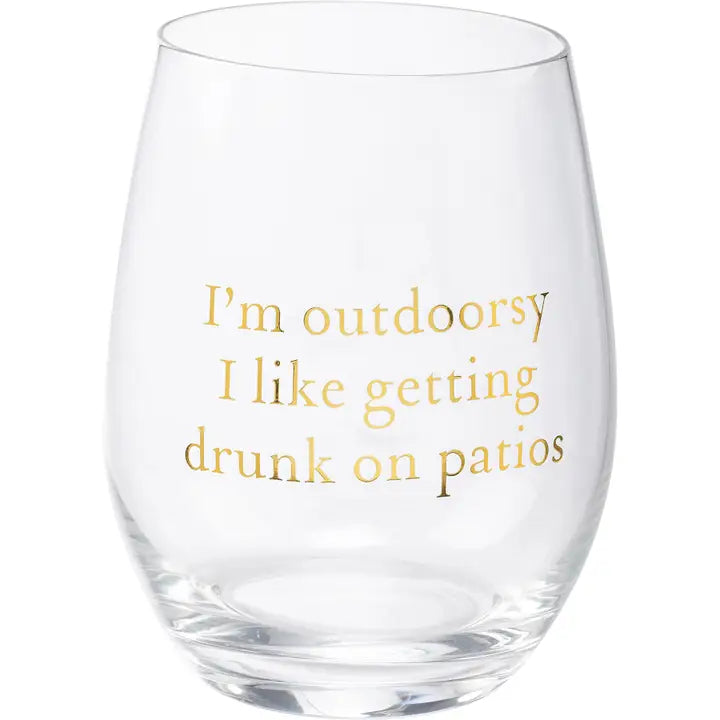 I'm Outdoorsy Wine Glass