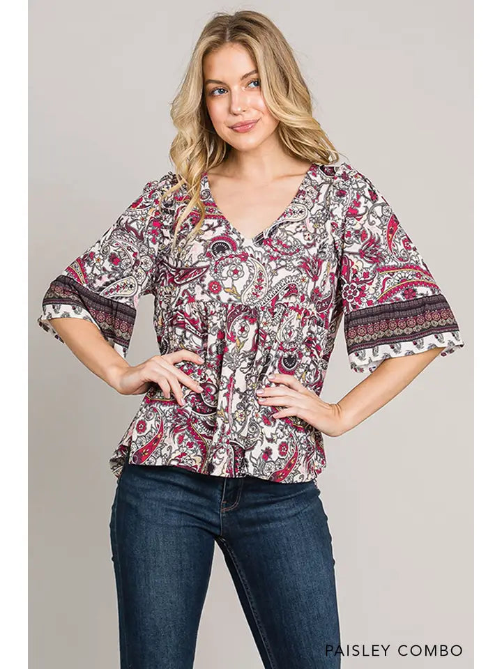 Paisley Boho Top