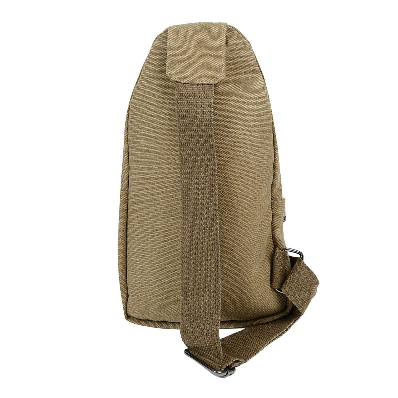 Canvas Crossbody Sling Bag with Adjustable Strap -Tan