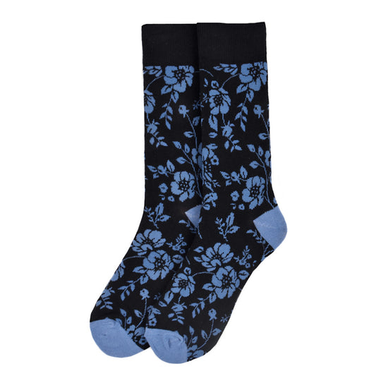 Men's Floral Black Socks