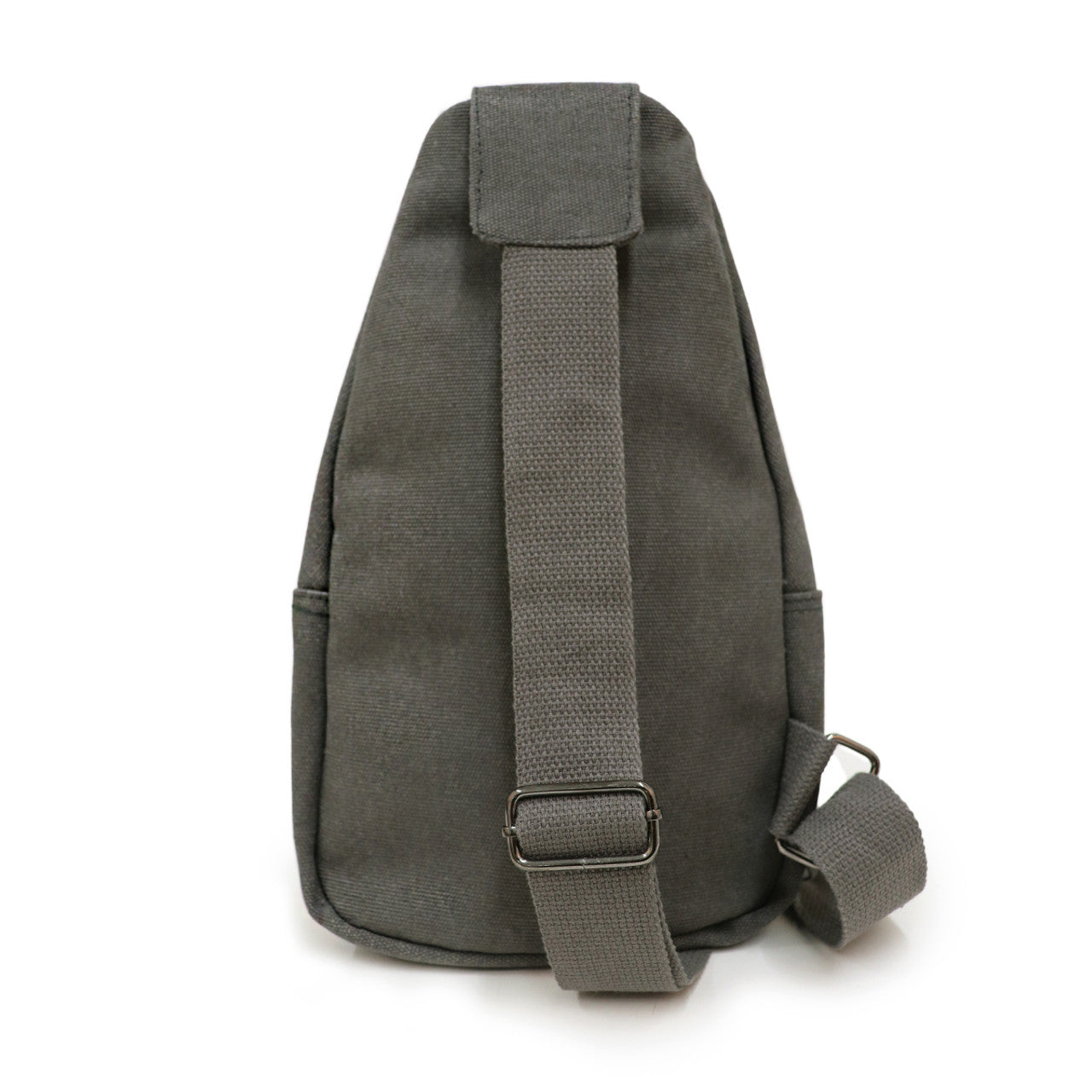 Canvas Crossbody Sling Bag with Adjustable Strap - Gray