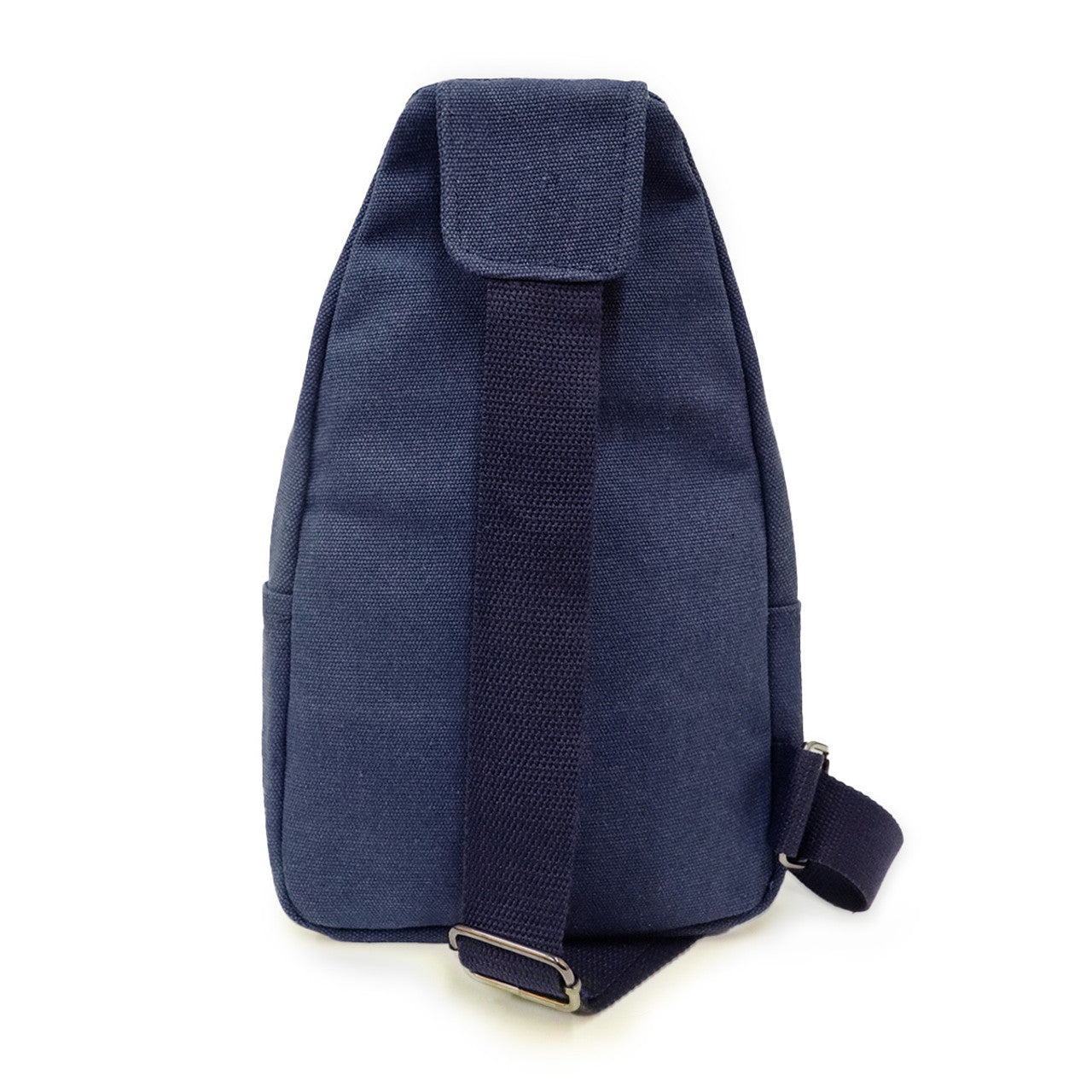 Canvas Crossbody Sling Bag with Adjustable Strap - Navy