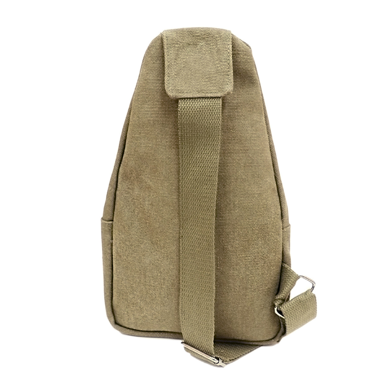 Canvas Crossbody Sling Bag with Adjustable Strap - Olive