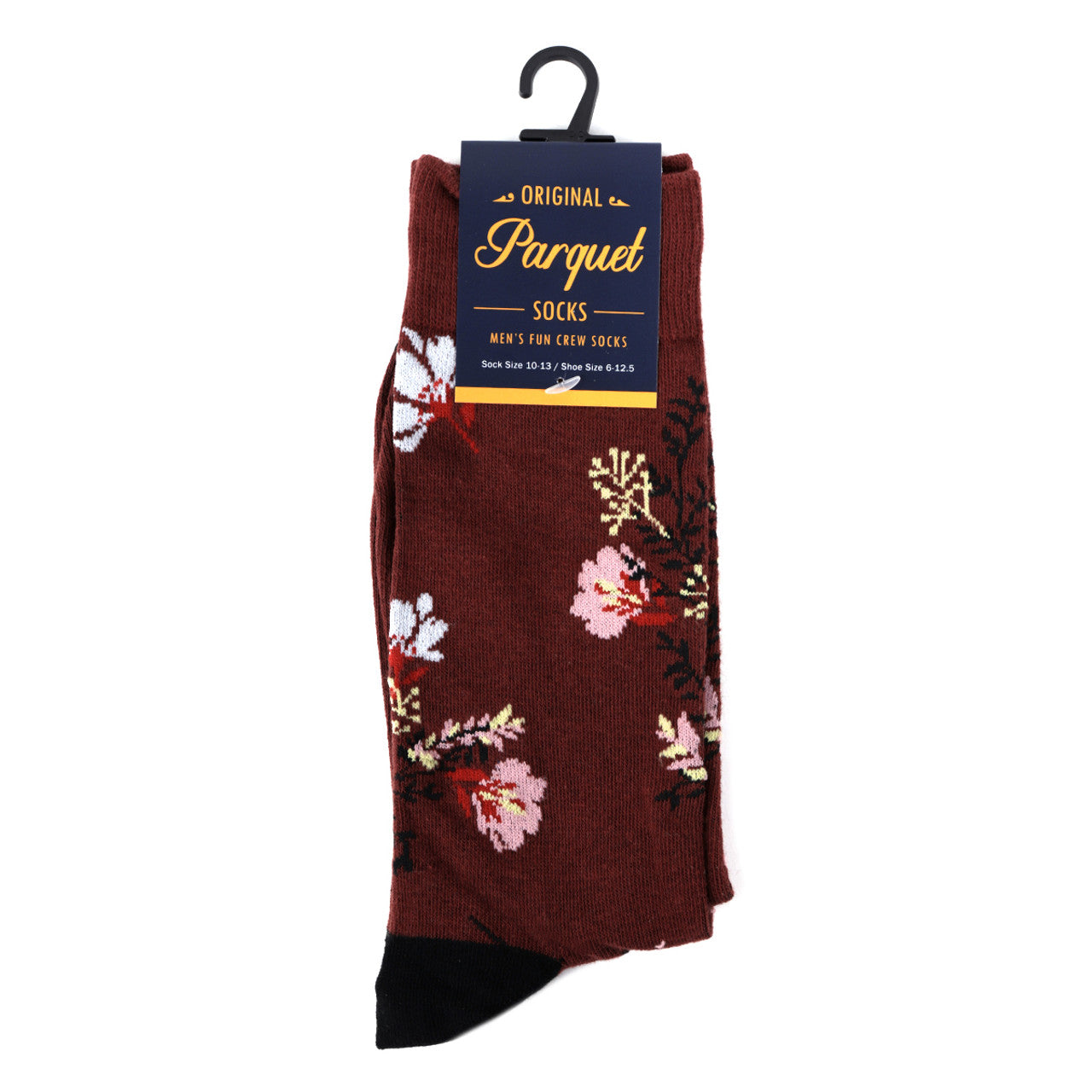 Men's Floral Burgundy Socks