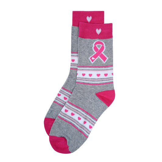 Women's Breast Cancer Ribbon Socks - Pink