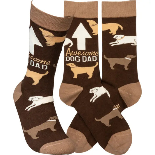 Primitive by Kathy Awesome Dog Dad Socks