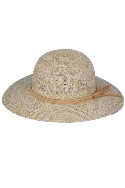 Suede Band Mixed Braid Packable Sun Hat - 4 Colors