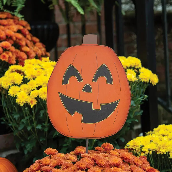 Jack O'lantern Planter Stake/Accent, 12"H