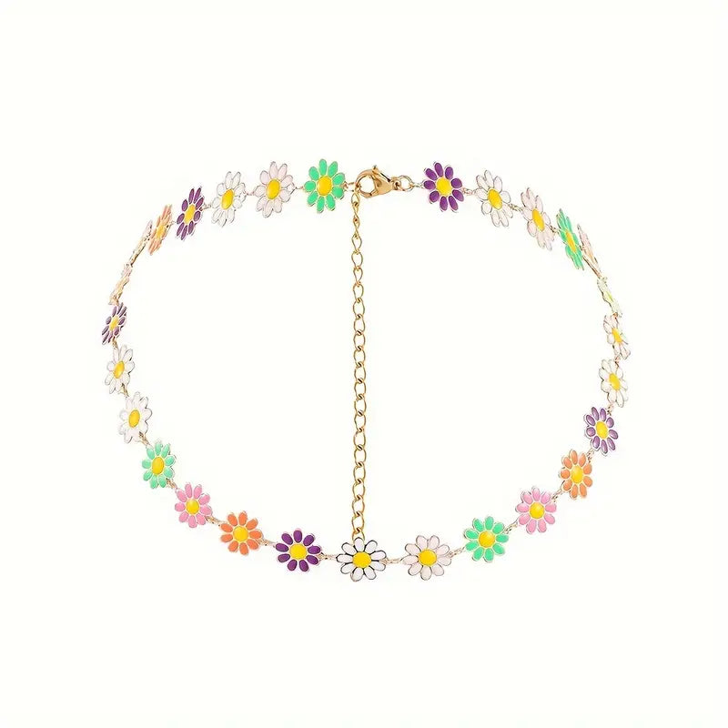 Daisy Flower Clavicle Chain Necklace