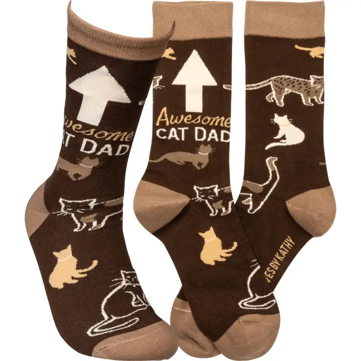 Primitive by Kathy Awesome Cat Dad Socks