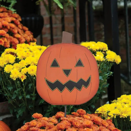 Jack O'lantern Planter Stake/Accent, 10"H