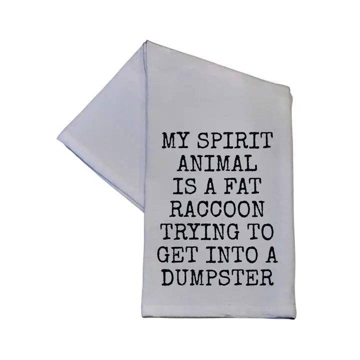 Driftless - My Spirit Animal Is A Fat Raccoon Tea Towel