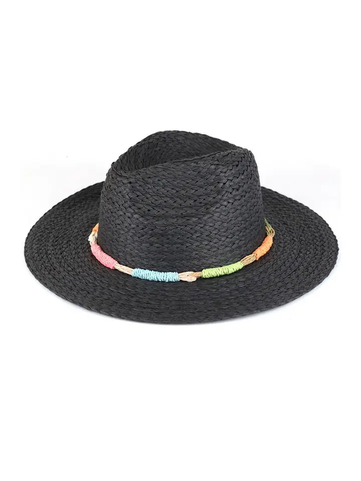 Multi Colors Straw Band Straw Hat - 4 Colors