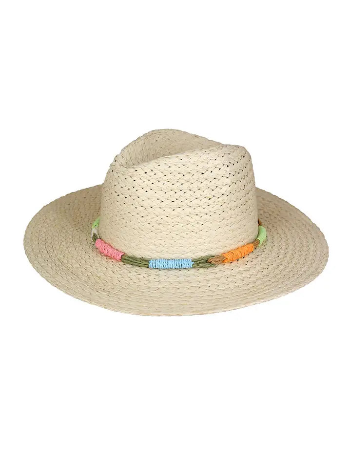 Multi Colors Straw Band Straw Hat - 4 Colors