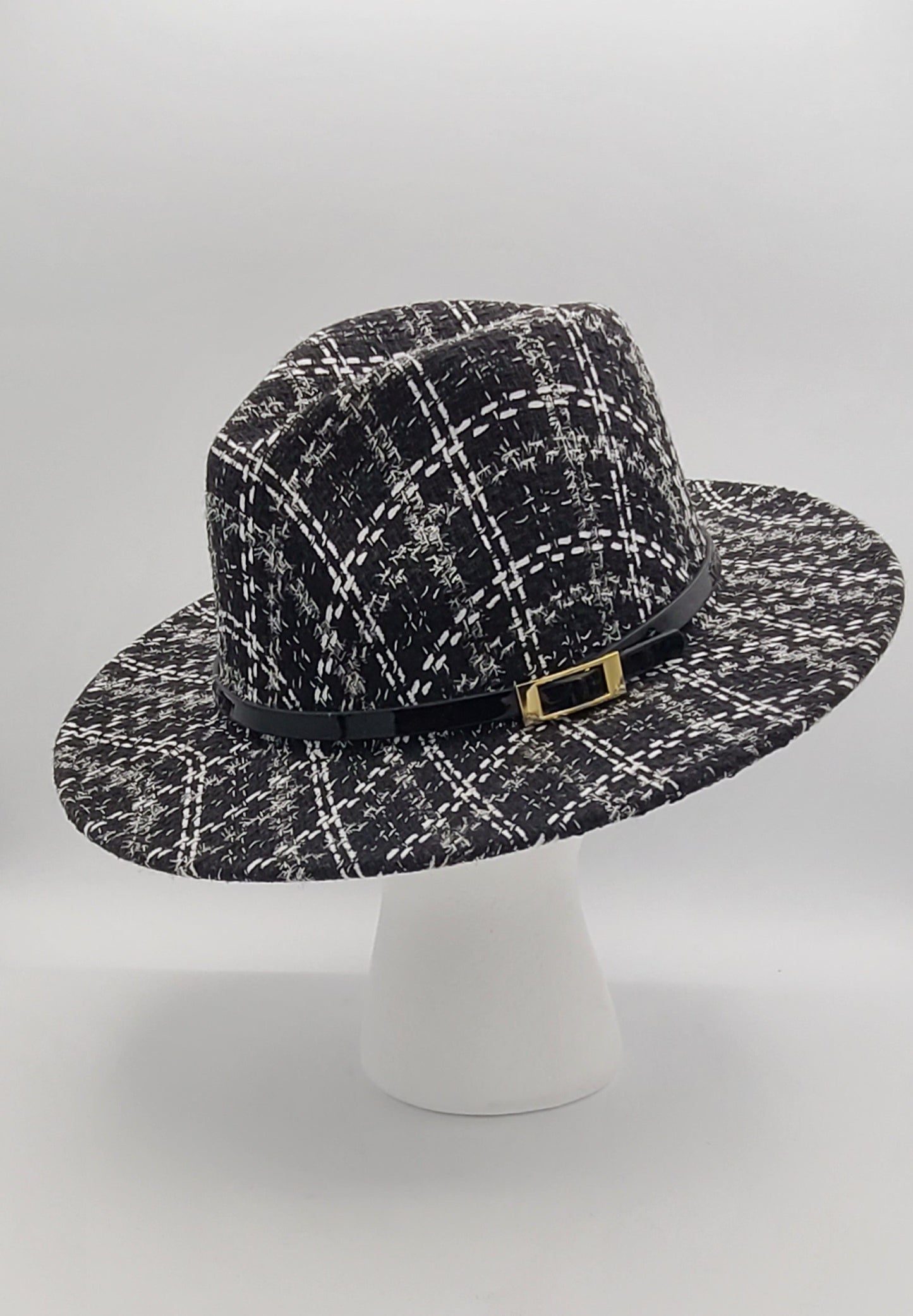 Plaid Small Brimmed Hat - 2 Styles